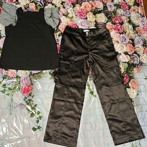 Love Fire Black Wide Leg Pants Casual Style